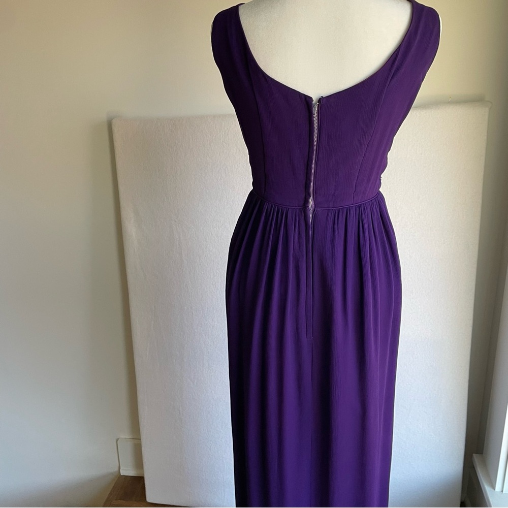 Vintage Purple Lined Crepe Formal Maxi Dress - Picture 9 of 14
